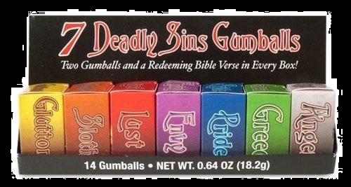 Candy for Halloween Gum Seven Deadly Sins Gumballs